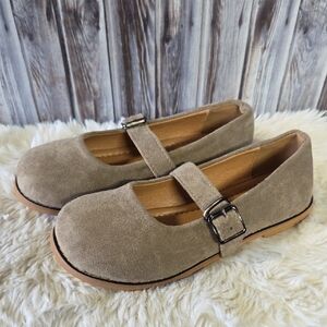 The Lucky Fairy Suede Beige Mary Jane Loafers Size 7 NEW